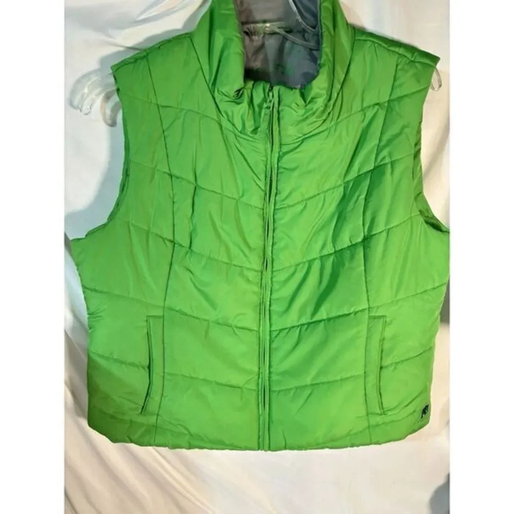 Aeropostale Green Quilted Puffer Vest Size XXL, Front Zipper Pockets ,Full‎ Zip